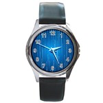 Abstract Rain Space Round Metal Watch Front