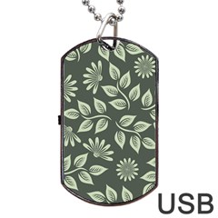 Flowers Pattern Spring Nature Dog Tag Usb Flash (one Side) by Bajindul