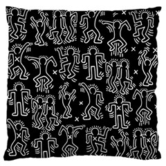 Doodle Pattern Large Flano Cushion Case (two Sides) by Valentinaart