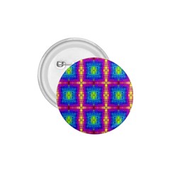 Groovy Blue Pink Yellow Square Pattern 1 75  Buttons by BrightVibesDesign