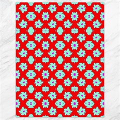 Modern Turquoise Flowers  On Red Canvas 18  X 24  by BrightVibesDesign