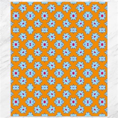 Modern Blue Flowers  On Orange Canvas 20  X 24  by BrightVibesDesign