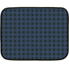 Argyle Dark Purple Black Pattern Double Sided Fleece Blanket (mini)  by BrightVibesDesign