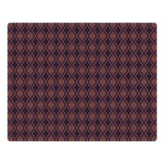 Argyle Dark Purple Yellow Pattern Double Sided Flano Blanket (large)  by BrightVibesDesign