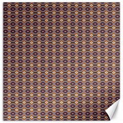 Ornate Oval Pattern Brown Blue Canvas 16  X 16  by BrightVibesDesign