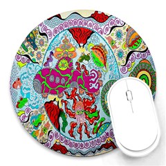 Supersonic Volcanic Splash Round Mousepads by chellerayartisans