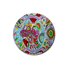 Supersonic Volcanic Splash Rubber Coaster (round)  by chellerayartisans