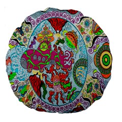 Supersonic Volcanic Splash Large 18  Premium Round Cushions by chellerayartisans