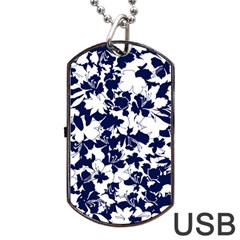 Flowers Garden Textiles Fabric Dog Tag Usb Flash (two Sides) by Pakrebo