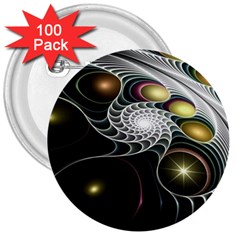 Fractal Bulbs Fantasy Curve 3  Buttons (100 Pack)  by Pakrebo
