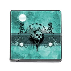 Awesome Skull With Wings Memory Card Reader (square 5 Slot) by FantasyWorld7