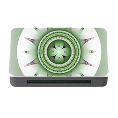 Fractal Mandala Green Purple Memory Card Reader With Cf by Pakrebo
