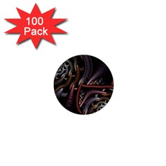 Geometry Math Fractal Art 1  Mini Buttons (100 Pack)  by Pakrebo