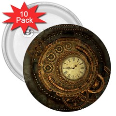 Noble Steampunk Clockwork 3  Buttons (10 Pack)  by FantasyWorld7