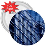 Abstract Architecture Azure 3  Buttons (100 pack)  Front