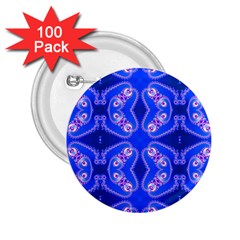 Seamless Fractal Blue Wallpaper 2 25  Buttons (100 Pack)  by Pakrebo