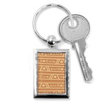 Background Non Seamless Pattern Brown Key Chain (Rectangle) Front