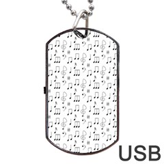 Music Notes Background Dog Tag Usb Flash (one Side) by Bajindul