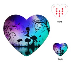 Cute Fairy Dancing In The Night Playing Cards Single Design (heart) by FantasyWorld7