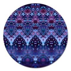 Blue Elegance Elaborate Fractal Fashion Magnet 5  (round) by KirstenStar
