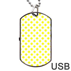Yellow White Dog Tag Usb Flash (one Side) by HermanTelo