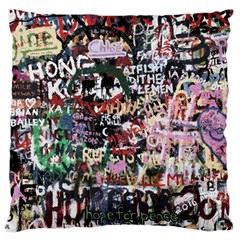 Graffiti Wall Background Large Flano Cushion Case (two Sides) by Pakrebo