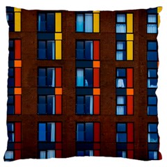 Architecture Color Colour Windows Large Flano Cushion Case (two Sides) by Pakrebo