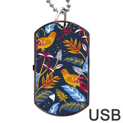 Colorful Birds In Nature Dog Tag Usb Flash (two Sides) by Sobalvarro