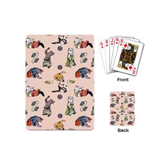 Funny Cats Playing Cards Single Design (mini) by Sobalvarro