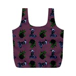 Gothic Girl Rose Mauve Pattern Full Print Recycle Bag (M) Back