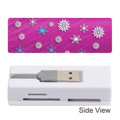 Snowflakes Winter Christmas Purple Memory Card Reader (stick) by HermanTelo