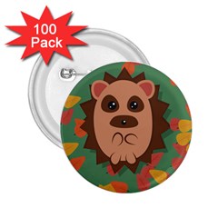 Hedgehog Animal Cute Cartoon 2 25  Buttons (100 Pack)  by Sudhe
