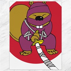 Ninja Beaver Animal Humor Joke Canvas 36  X 48  by Sudhe
