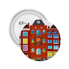 Town Buildings Old Brick Building 2 25  Buttons by Sudhe