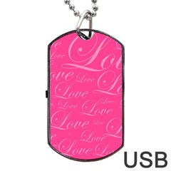 Pinklove Dog Tag Usb Flash (one Side) by designsbyamerianna