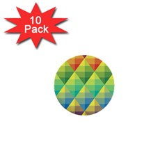 Background Colorful Geometric 1  Mini Buttons (10 Pack)  by Simbadda