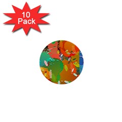Background Colorful Abstract 1  Mini Buttons (10 Pack)  by Simbadda