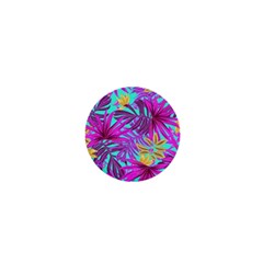 Tropical Greens Leaves Design 1  Mini Buttons by Simbadda