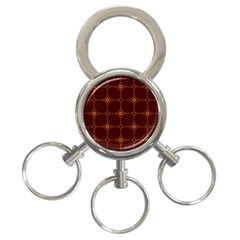 Background Pattern Design Geometric Brown 3-ring Key Chain by Sudhe