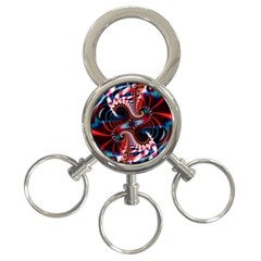 Abstract Fractal Artwork Colorful Art 3-ring Key Chain by Sudhe