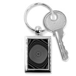 Digital Art Background Black White Key Chain (Rectangle) Front