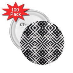 Monochrome Geometric Herringbone Seamless Pattern Vector 2 25  Buttons (100 Pack)  by Sudhe