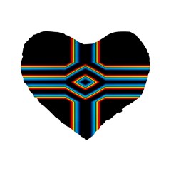Cross Abstract Neon Standard 16  Premium Heart Shape Cushions by Pakrebo