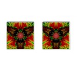Artwork Art Fractal Flower Design Cufflinks (Square) Front(Pair)