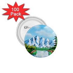 Digital Design Landscape Mountains 1 75  Buttons (100 Pack)  by Wegoenart