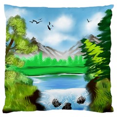 Digital Art Artwork Drawing Large Flano Cushion Case (one Side) by Wegoenart