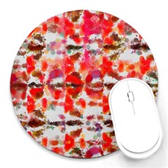 Paint Splatters On A White Background                       Round Mousepad by LalyLauraFLM