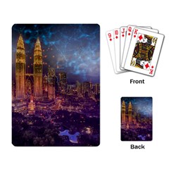City Lights Skyline Buildings Playing Cards Single Design (rectangle) by Wegoenart