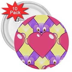 Seamless Repeating Tiling Tileable 3  Buttons (10 Pack)  by Wegoenart