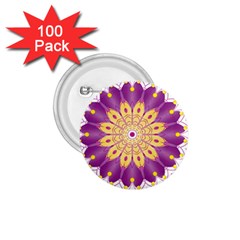 Mandala Stained Flower Drawing 1 75  Buttons (100 Pack)  by Wegoenart